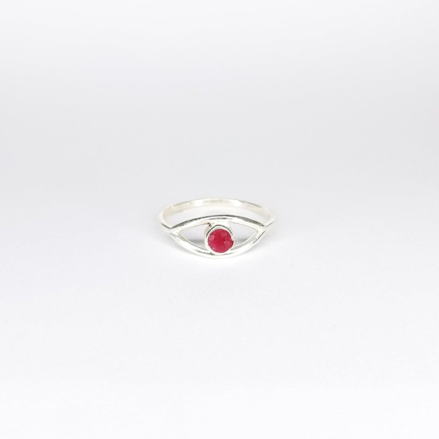 Pink Tourmaline Eye Ring |Silver