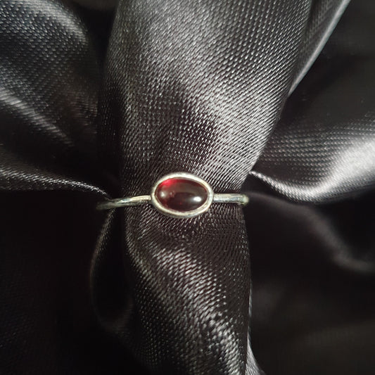 Garnet Cabochon Stack Ring