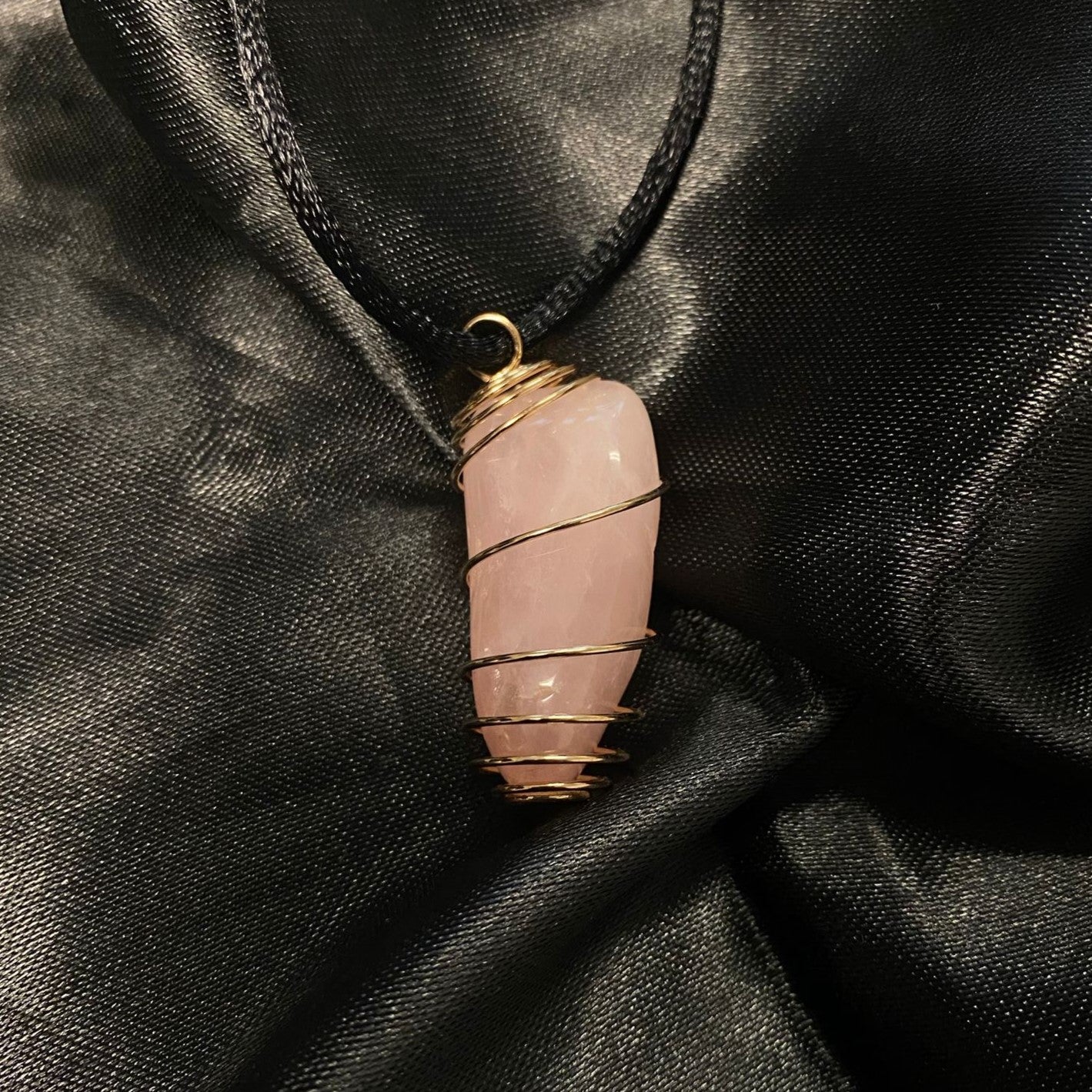 Rose Quartz Spiral Pendant