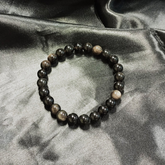Silver Sheen Obsidian Bracelet
