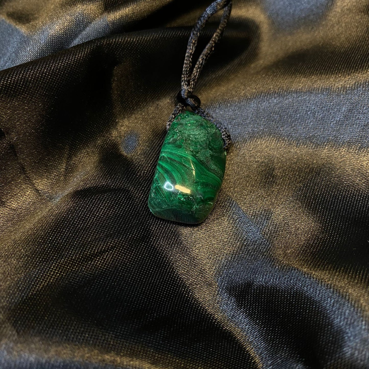 Malachite Drilled Tumbled Pendant
