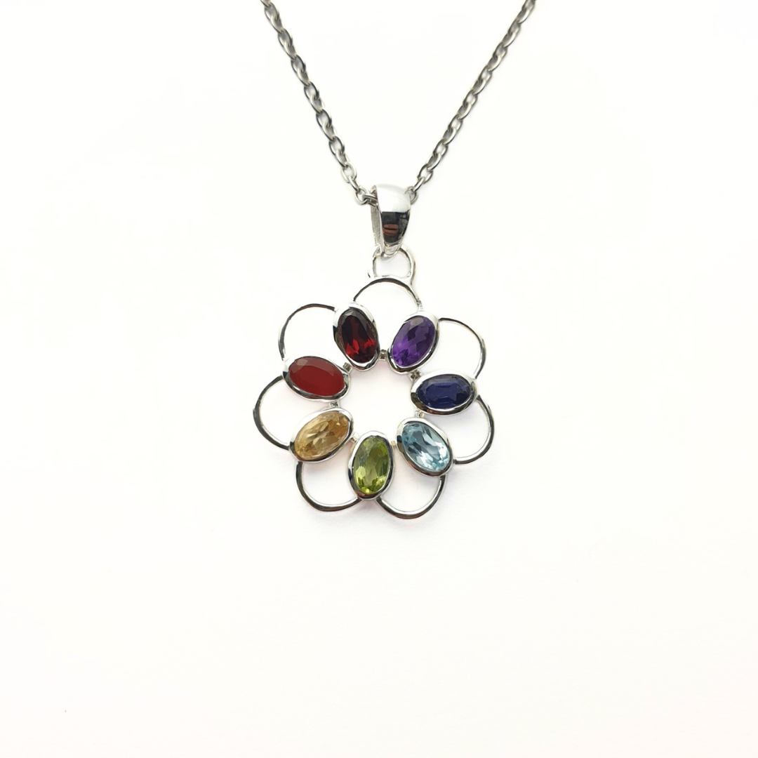 Chakra Flower Pendant (Big) |Silver