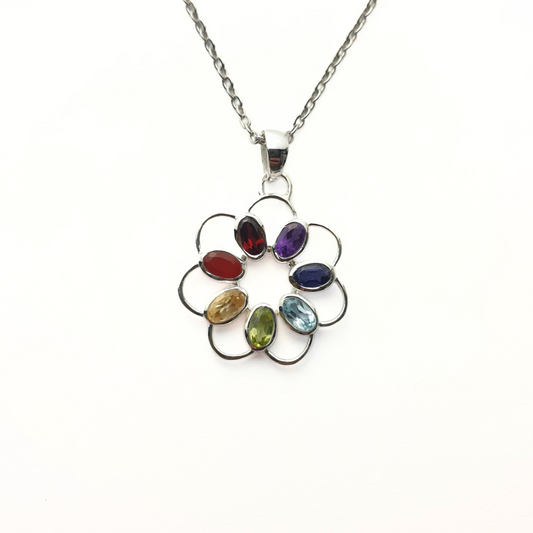 Chakra Flower Pendant (Big) |Silver