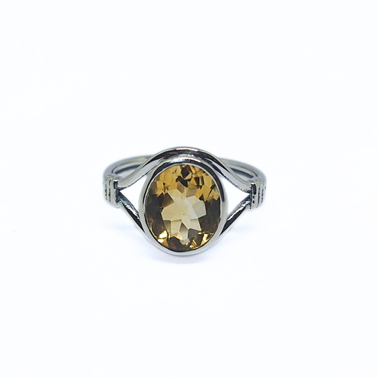 Citrine Zee Ring |Silver