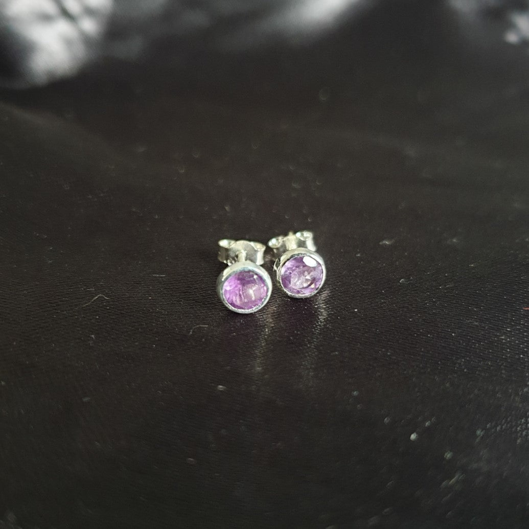 Amethyst 5mm Studs |Silver