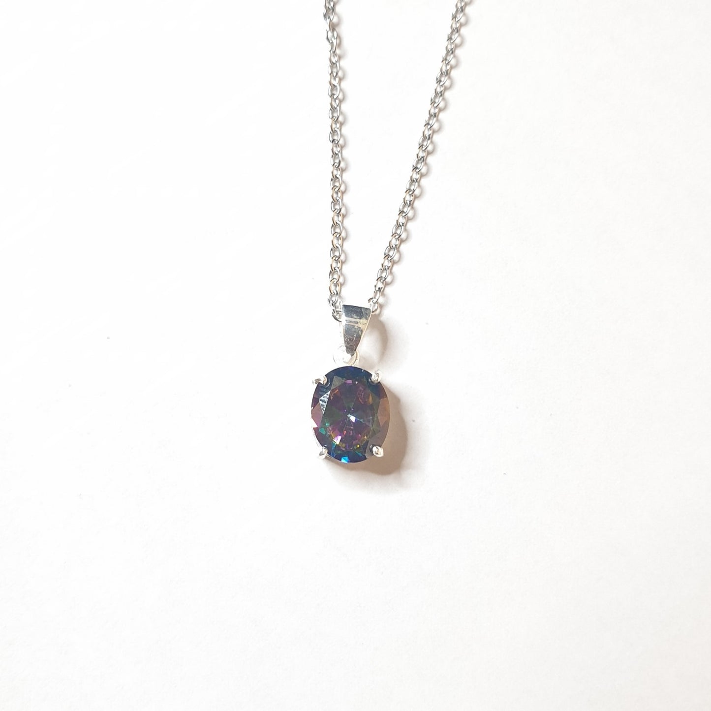 Mystic Topaz Oval Pendant (9x11) |Silver