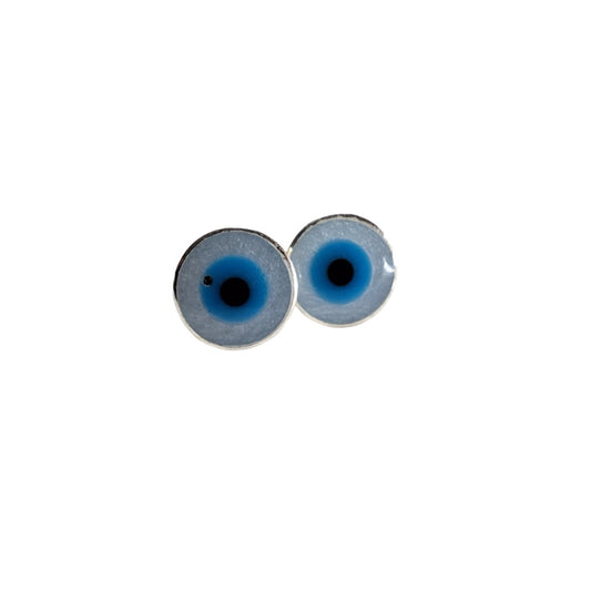 Evil Eye MOP 6mm Studs |Silver