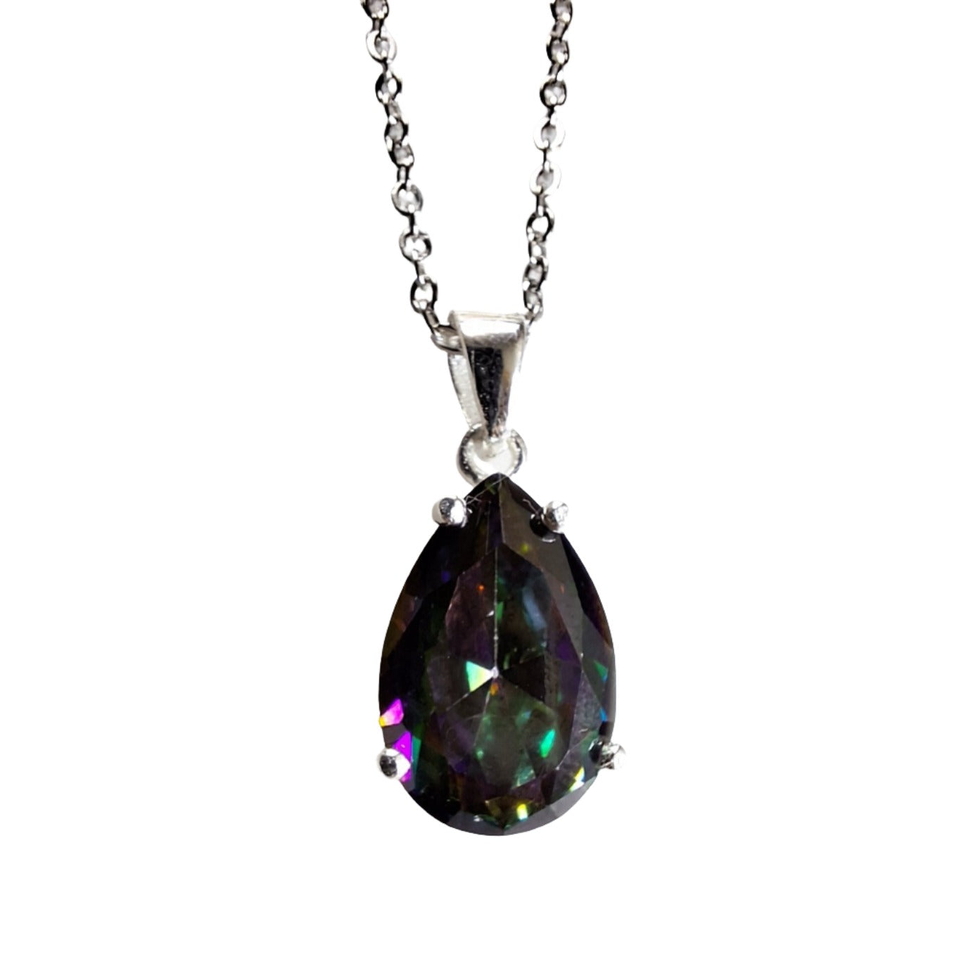 Mystic Topaz Pear Pendant (10x15) |Silver