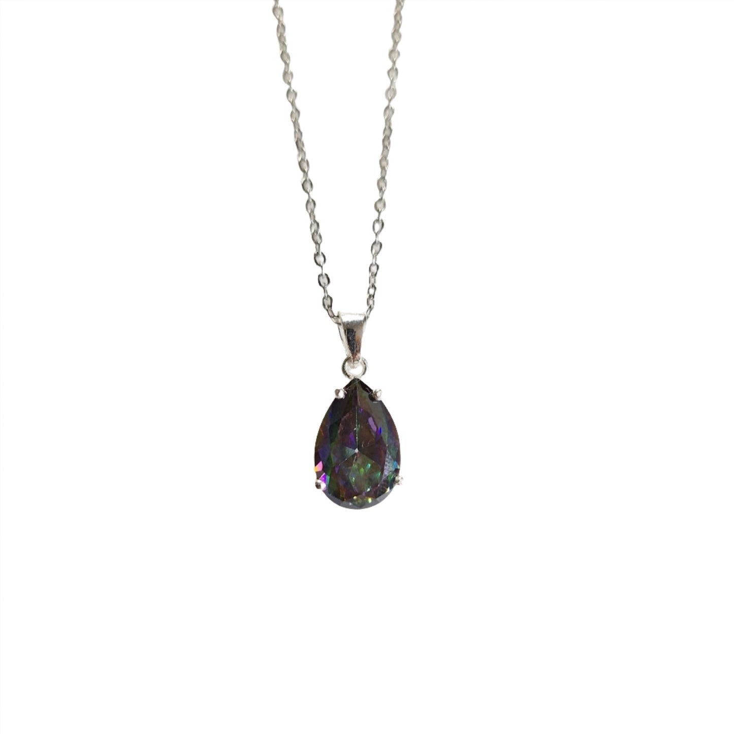 Mystic Topaz Pear Pendant (10x15) |Silver