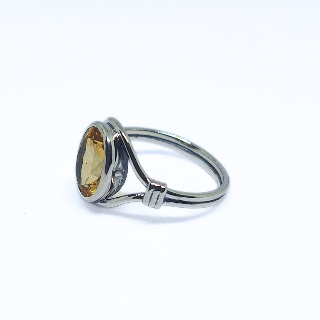 Citrine Zee Ring |Silver
