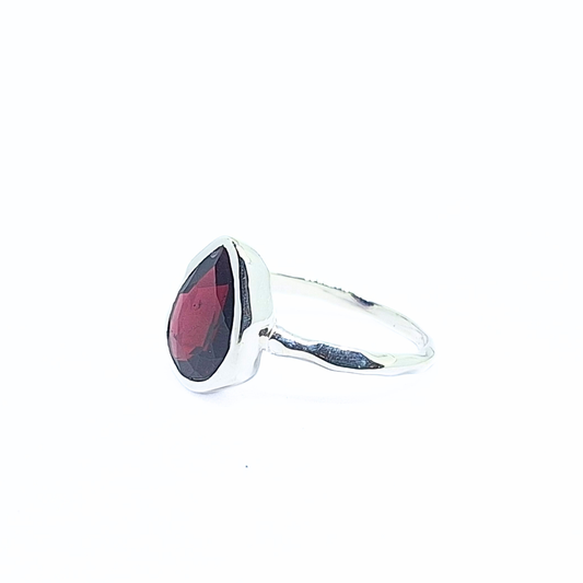 Garnet Anita Ring |Silver
