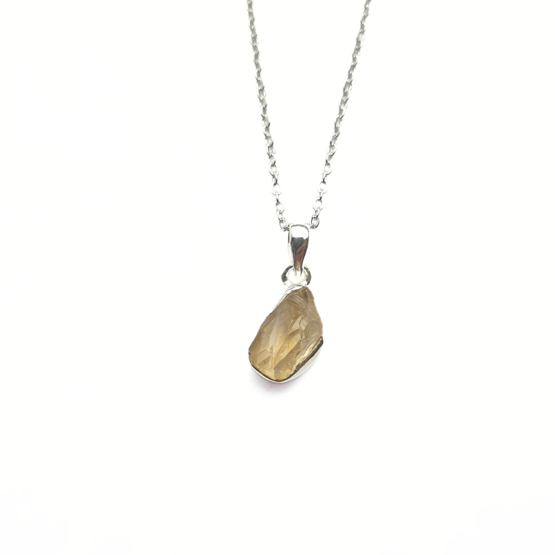 Citrine Rough Pendant |Silver