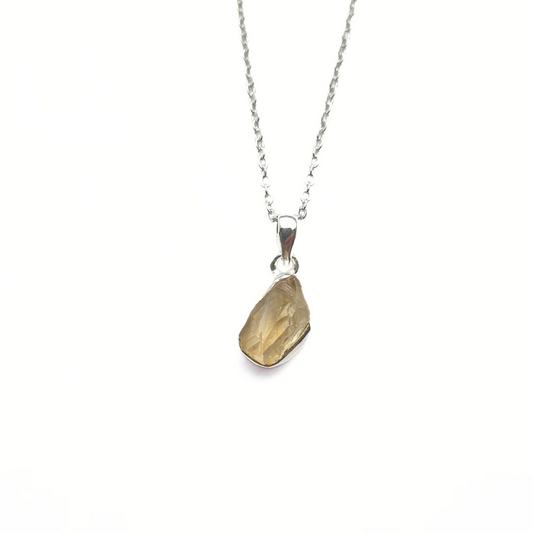 Citrine Rough Pendant |Silver