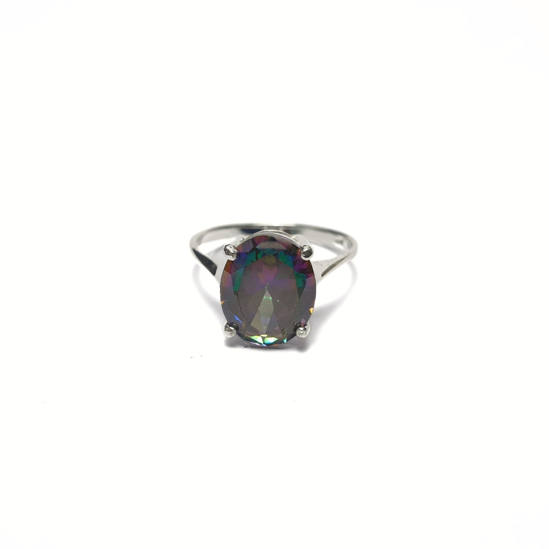 Mystic Topaz Oval Ring |Silver