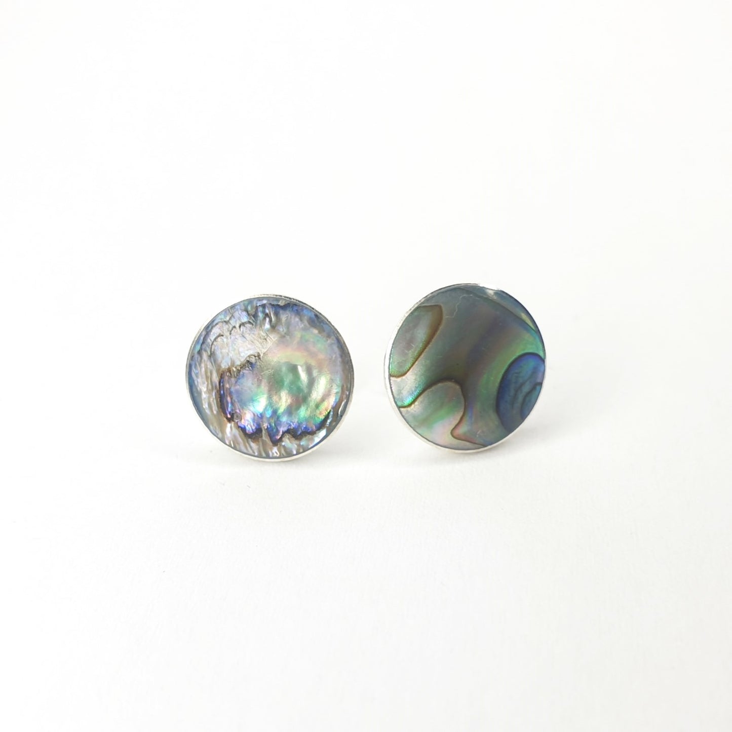 Abalone 12mm Studs |Silver