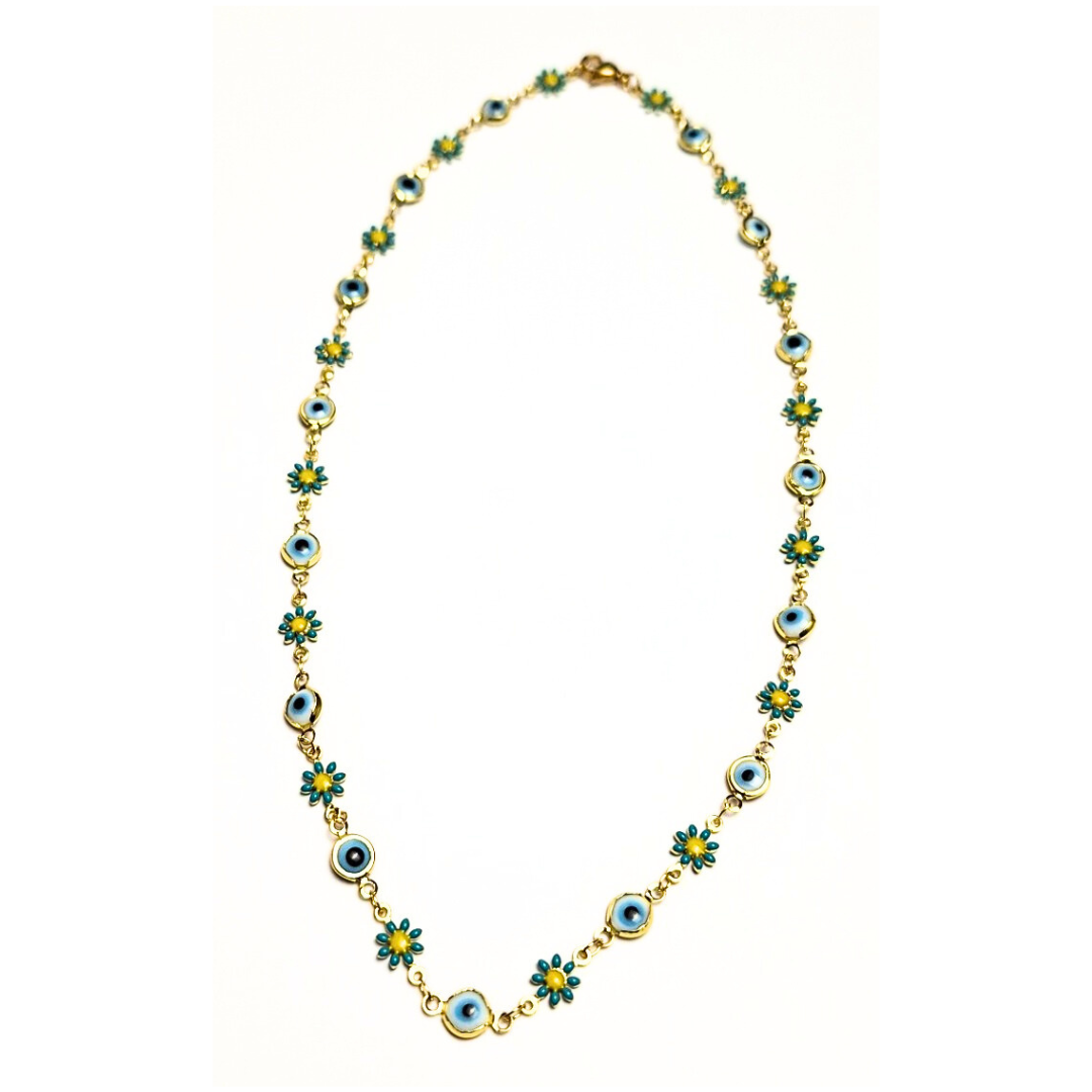 Evil Eye Daisy Necklace