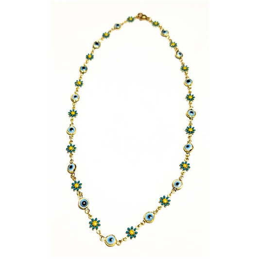 Evil Eye Daisy Necklace
