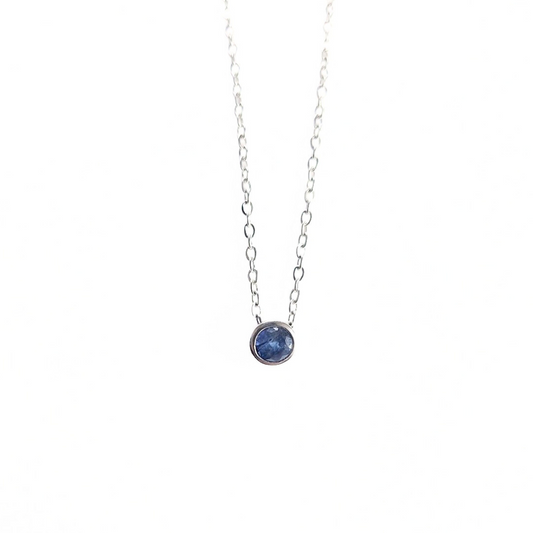 Blue Sapphire Slider Pendant |Silver