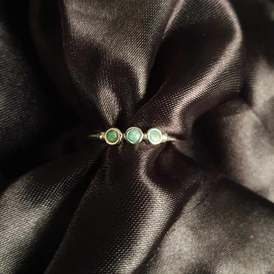 Emerald Cali Ring |Silver