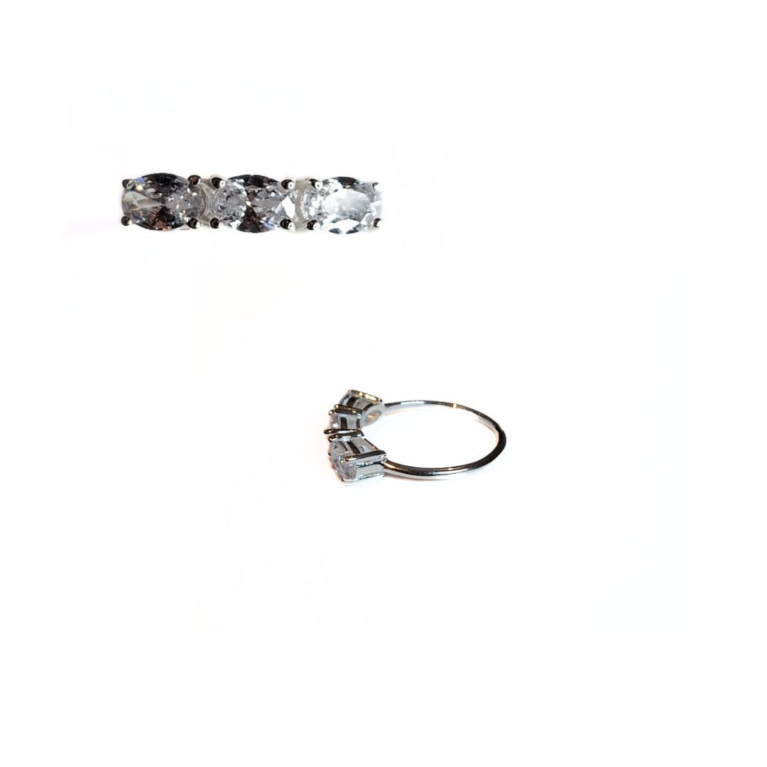 Clear Quartz Given Eternity Ring |Silver