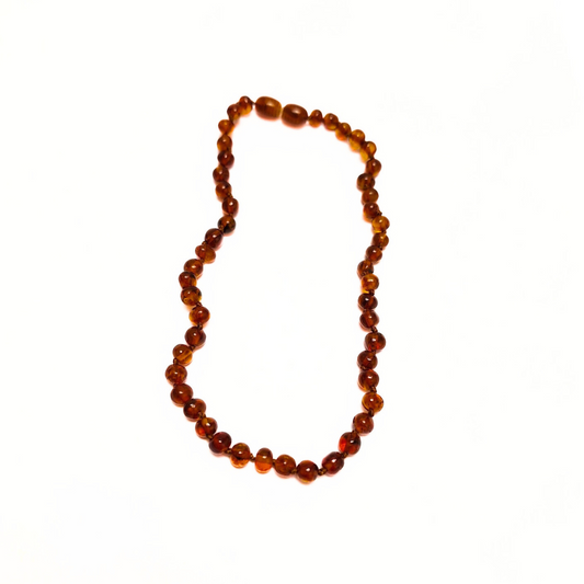 Amber Teething Necklace - Cognac