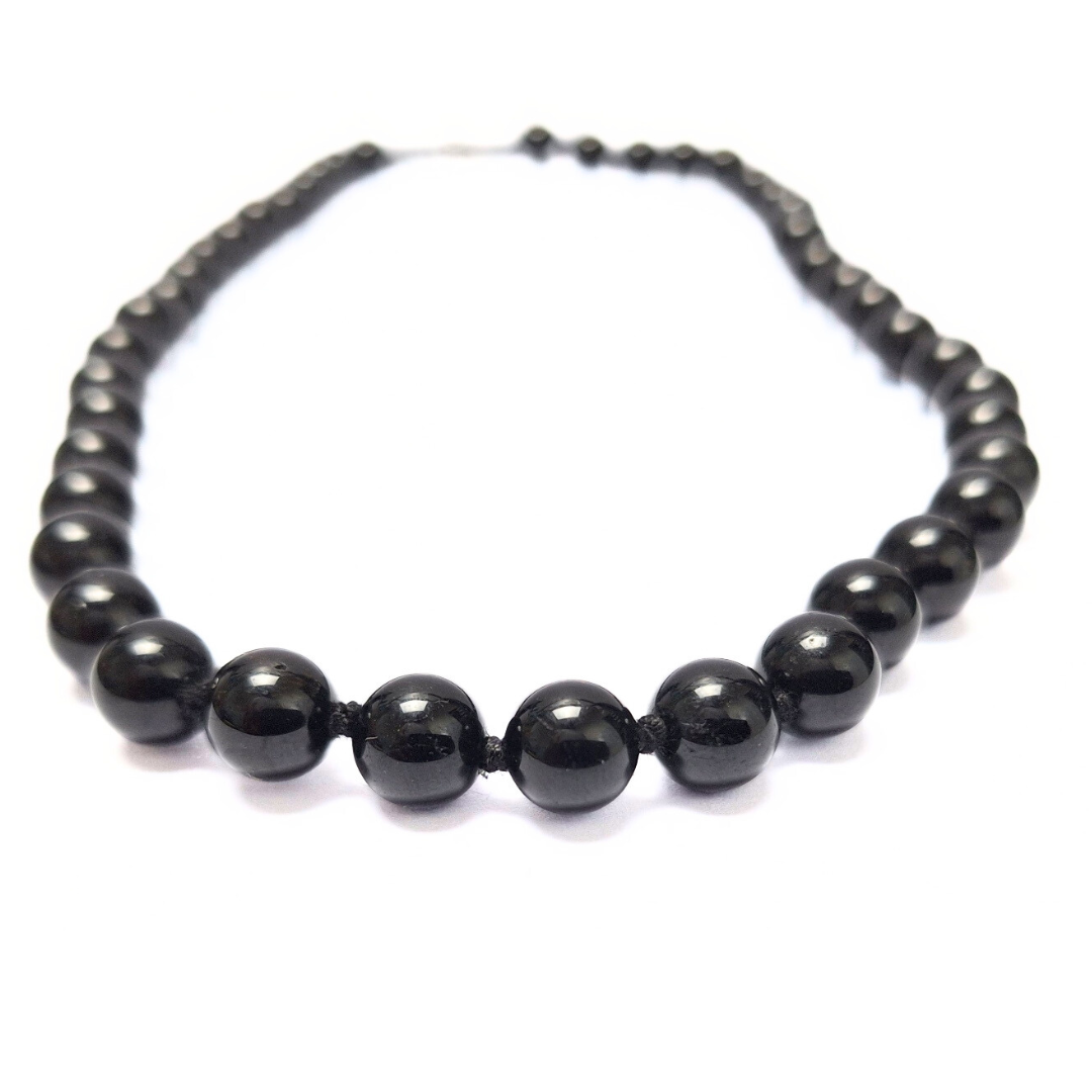 Black Tourmaline Beaded Necklace