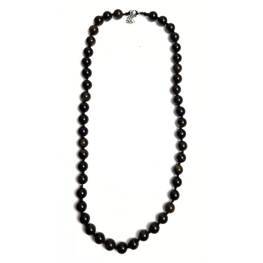 Gold Sheen Obsidian Beaded Necklace