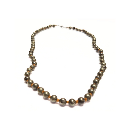 Pyrite 6mm Beaded Necklace