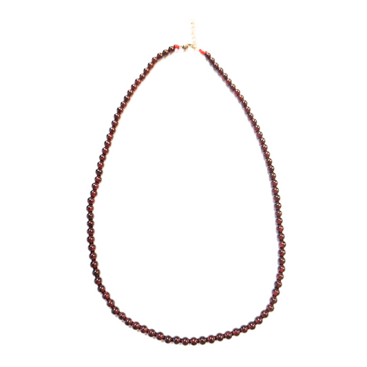 Garnet 4mm Beaded Necklace