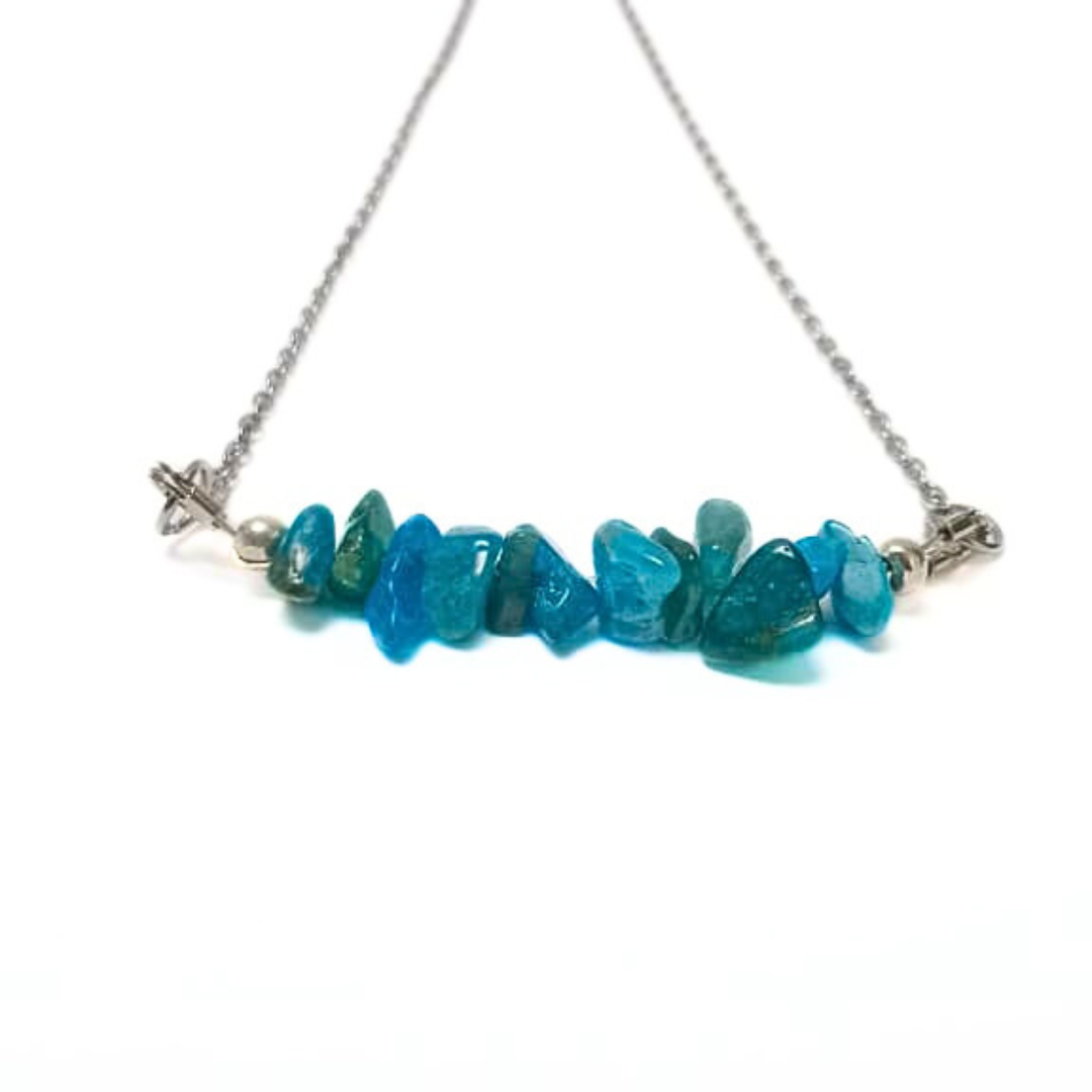 Apatite Chip Necklace |Stainless Steel
