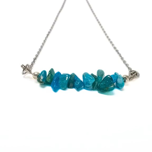 Apatite Chip Necklace |Stainless Steel