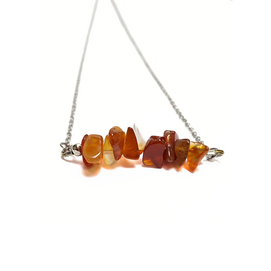 Carnelian Chip Necklace (Stainless Steel)
