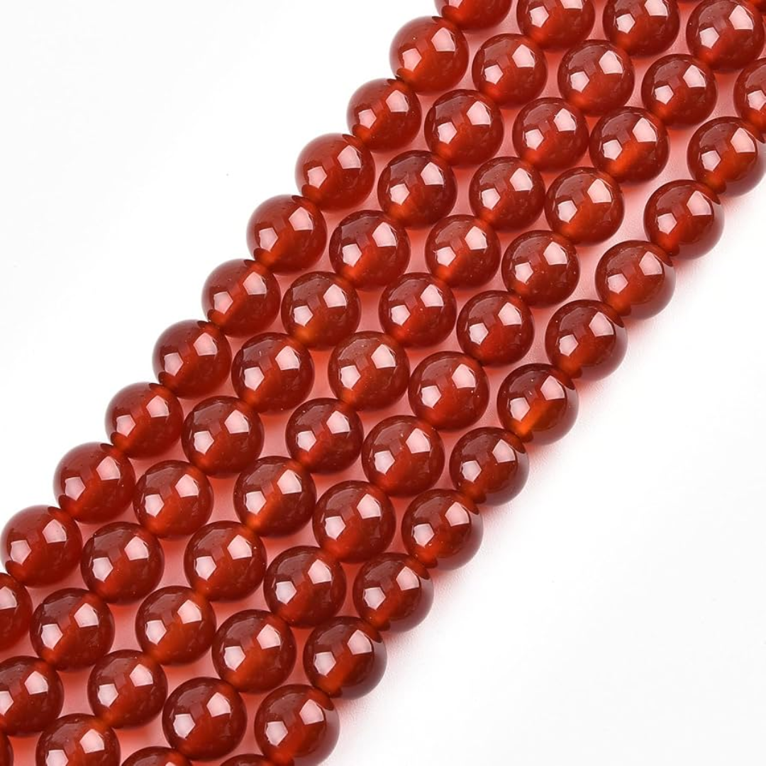 Carnelian 8mm Round Loose Beads ±46pcs