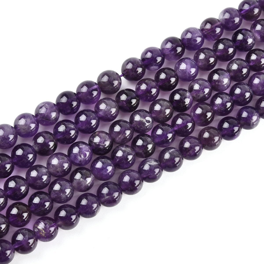 Amethyst 8mm Round Loose Beads ±46pcs