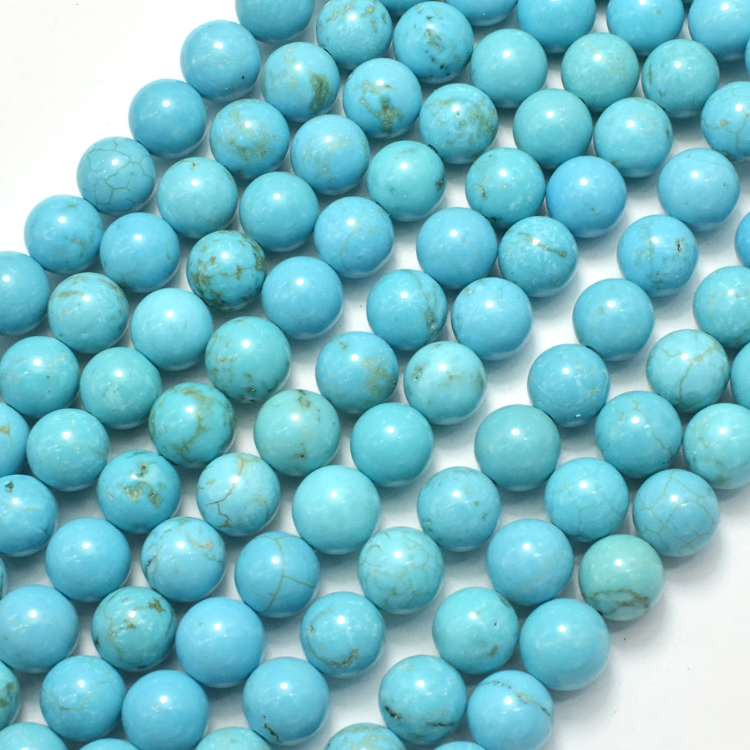 Blue Howlite 8mm Round Loose Beads ±46pcs