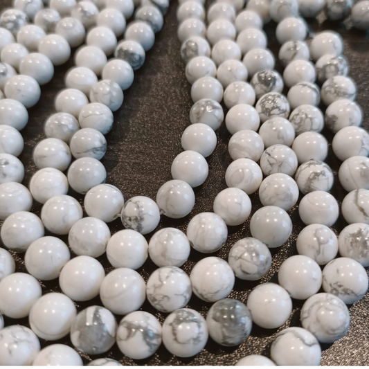 Howlite 8mm Round Loose Beads ±46pcs