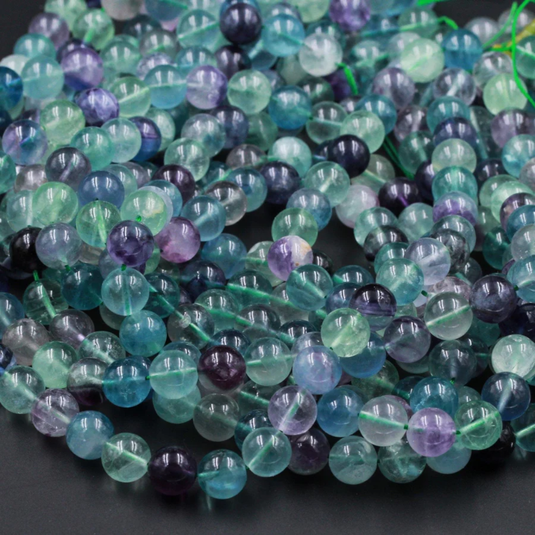 Rainbow Fluorite 8mm Round Loose Beads ±46pcs