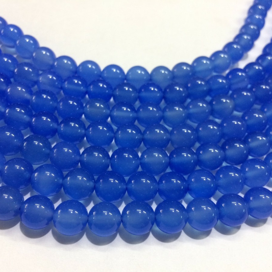 Blue Agate 8mm Round Loose Beads ±46pcs