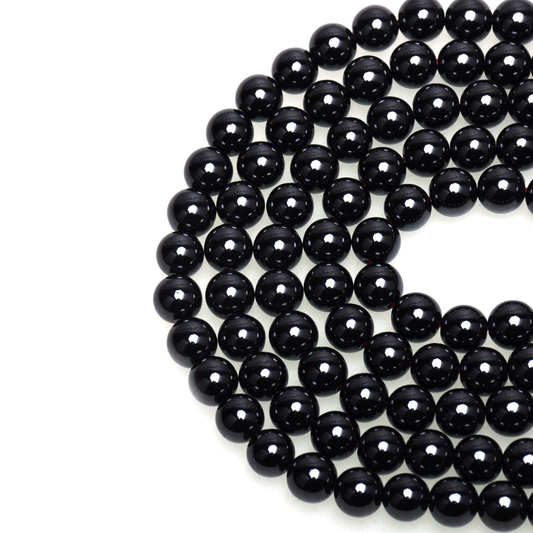 Black Obsidian 8mm Round Loose Beads ±46pcs
