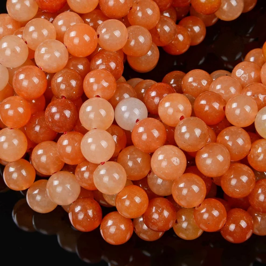 Orange Aventurine 8mm Round Loose Beads ±46pcs