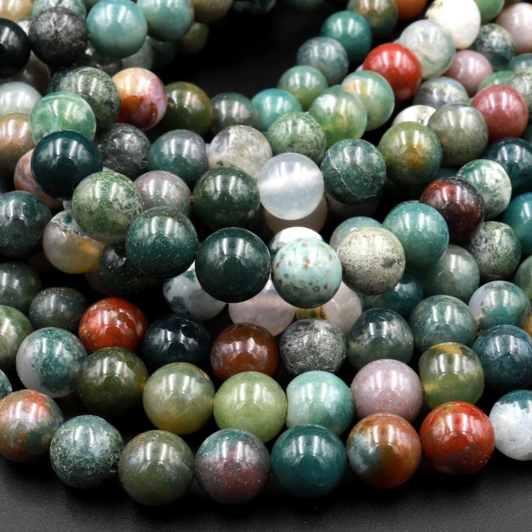 Indian Agate 8mm Round Loose Beads ±46pcs