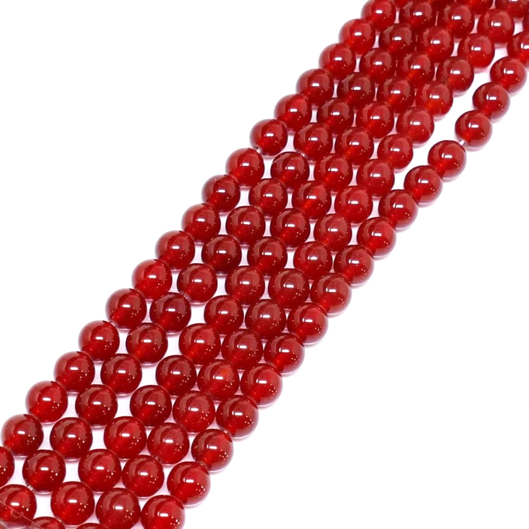 Red Agate 8mm Round Loose Beads ±46pcs