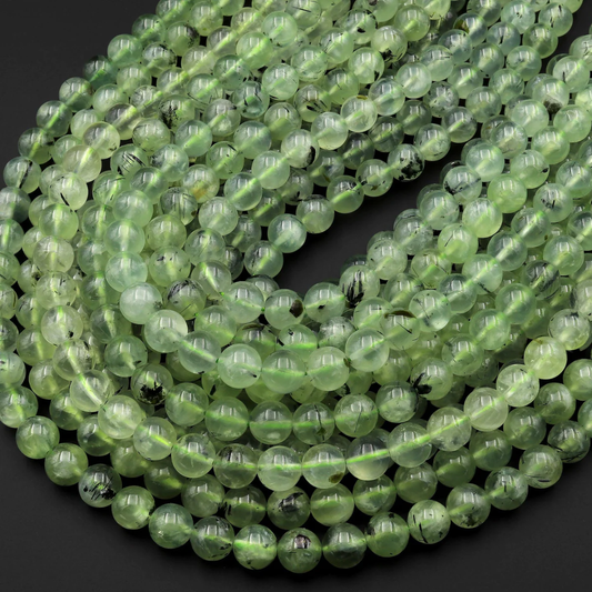 Prehnite 8mm Round Loose Beads ±46pcs
