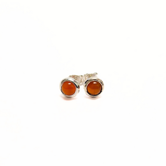 Carnelian Studs |Silver