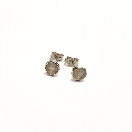 Moonstone 5mm Studs |Silver