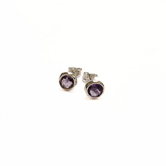 Amethyst 5mm Studs |Silver