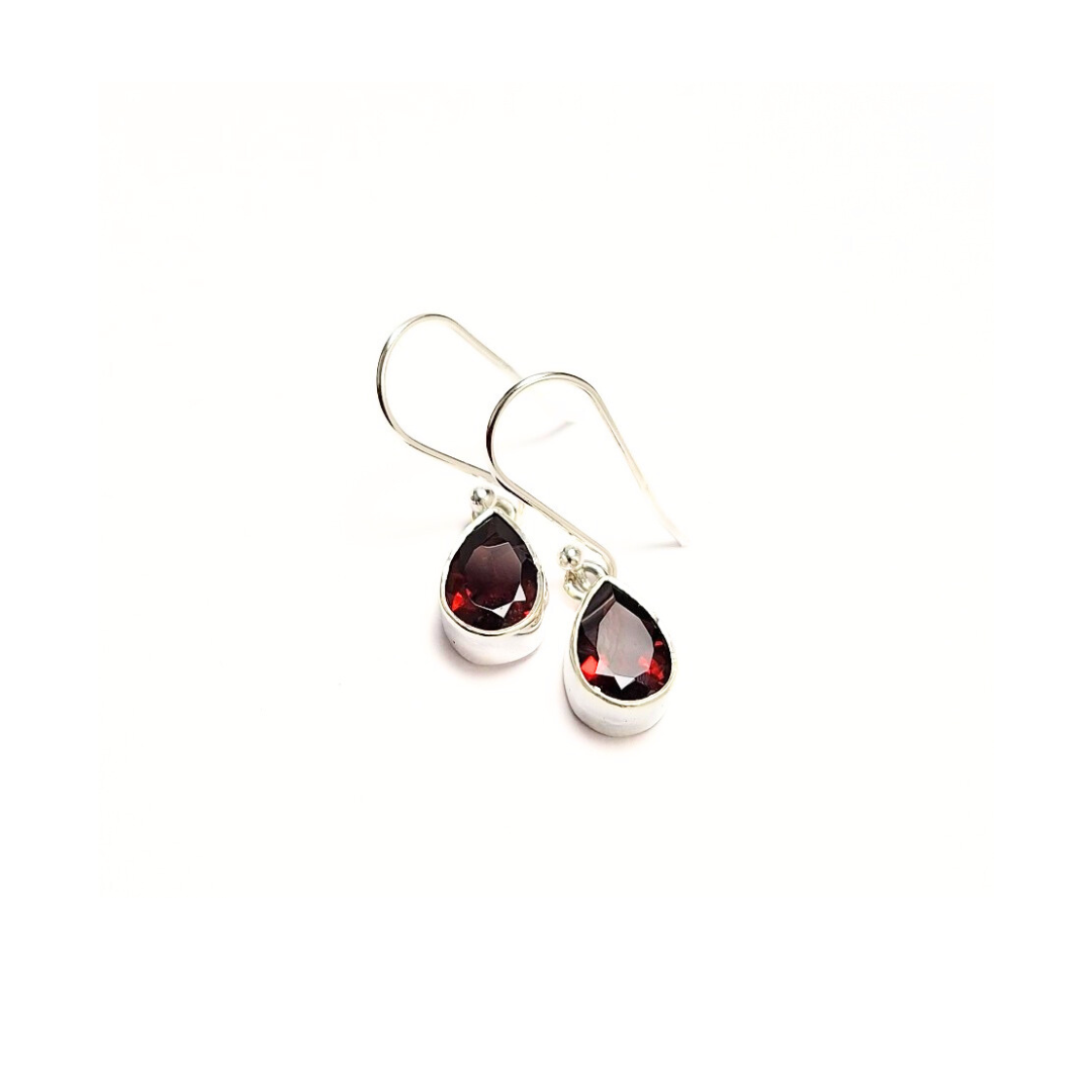 Garnet Alina Earrings |Silver