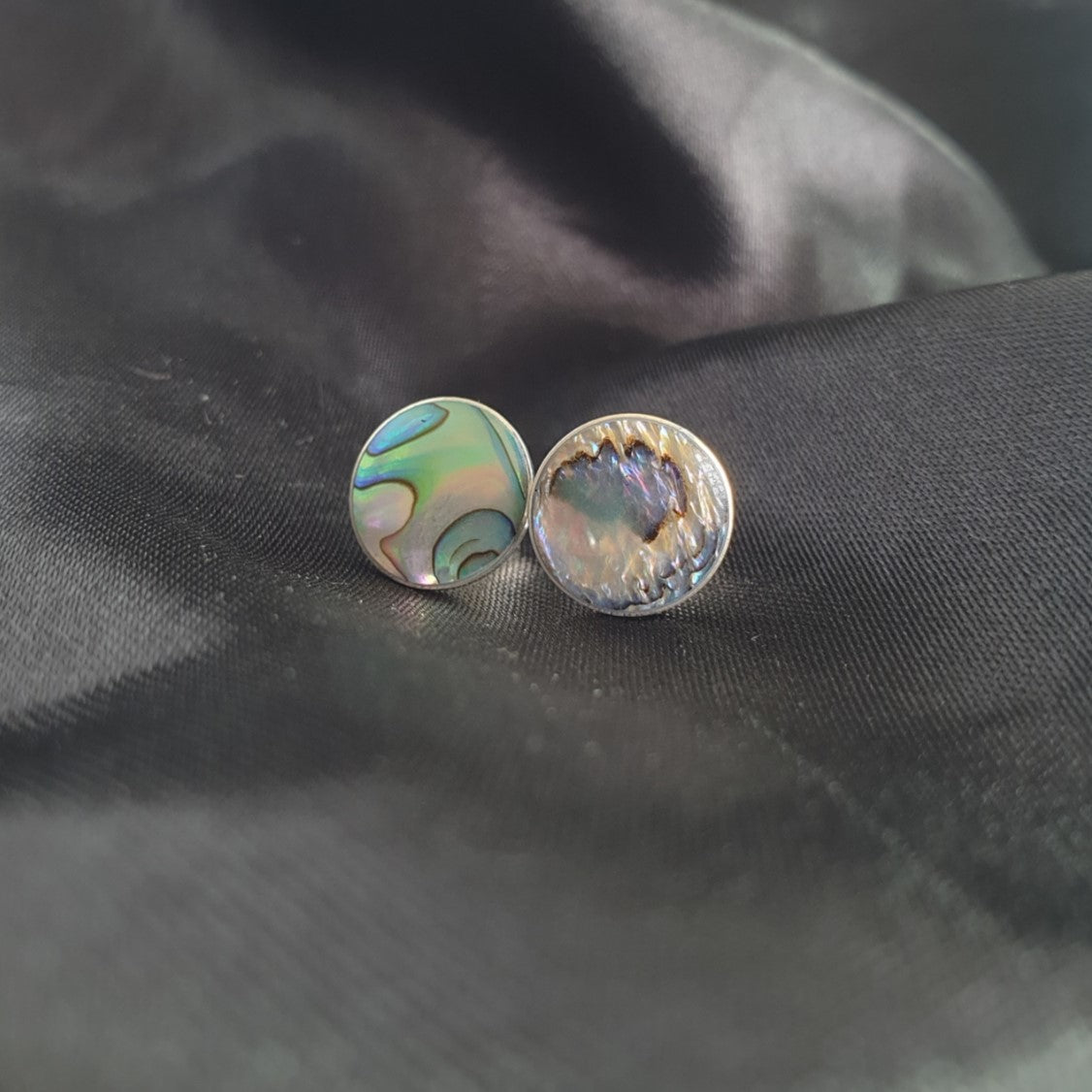 Abalone 12mm Studs |Silver