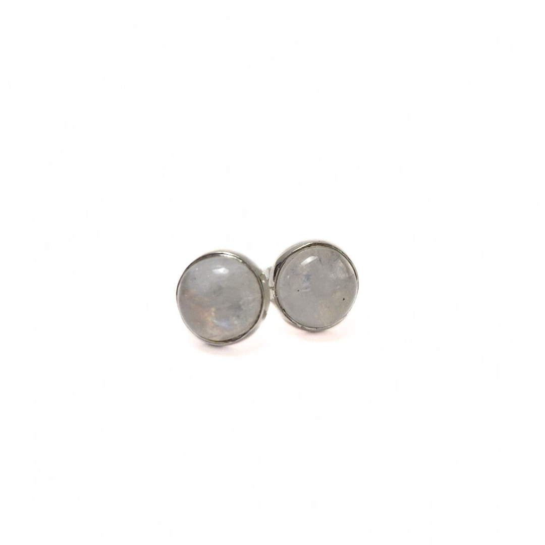 Moonstone 8mm Studs |Silver