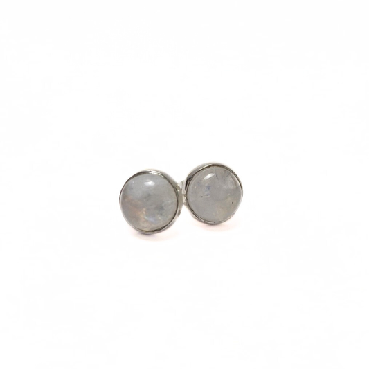 Moonstone 8mm Studs |Silver